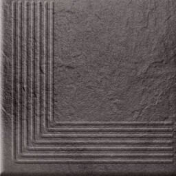 Klinkier stopnica SOLAR graphite narożny 3-D structure glossy