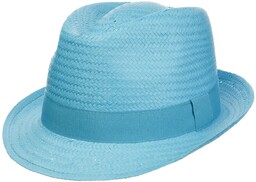 Kapelusz Słomkowy Málaga Trilby by Lipodo, turkusowy, cm