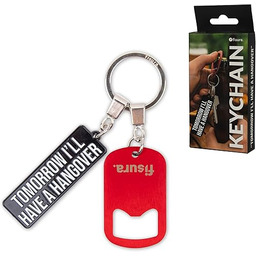 Fisura Oryginalny metalowy brelok z otwieraczem i wiadomością