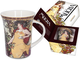 KUBEK PORCELANOWY CARMANI Alfons Mucha 4 PORY ROKU