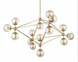 Lampa wisząca PLANETARIO 15 GOLD złota - klosze
