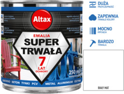 Altax Super Trwała Emalia 250ml Biały Mat