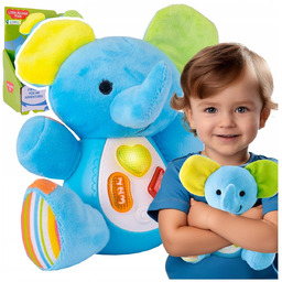 Pluszowy Słonik Interaktywna Przytulanka Dla Dziecka Dźwiek Światła