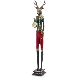 Figurka dekoracyjna łoś z zegarkiem 66x12x10,5 121673