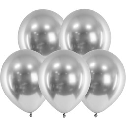 Balony lateksowe Glossy srebrne - 30 cm -