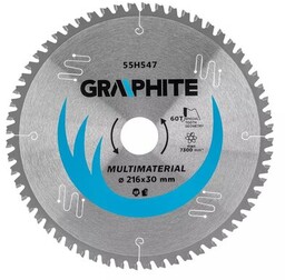 GRAPHITE Tarcza do cięcia 55H547 216 mm
