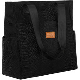 Duży shopper damski z poliestru w czarnym kolorze