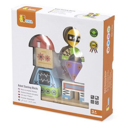 VIGA Klocki drewniane Roboty 44652