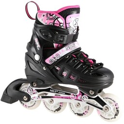 NILS EXTREME Łyżworolki NH10905 4w1 (rozmiar 31-34) Czarno-różowy