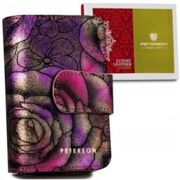 Portfel skórzany Peterson fioletowy PTN 425214-MD