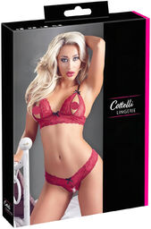 Cottelli - Zmysłowy koronkowy zestaw biustonoszy (czerwony) -