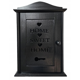 Szafka na klucze, skrzynka, organizer, drewniana, dekoracja, Czarny