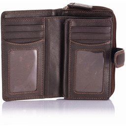 Skórzany portfel damski Visconti HT-33 RFID - Choco