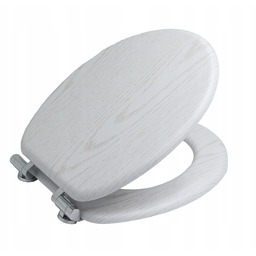 Deska sedesowa Wc wolnoopadająca twarda biała drewno Mdf