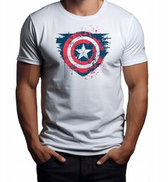 Nowoczesny T-shirt ''Captain America LOGO'' Bawełna XS
