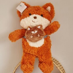 Maskotka pluszak miękki rudy lisek lis z plecaczkiem