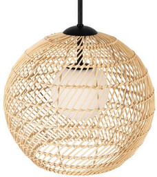 Ratanowa lampa wisząca Cane MOD204PL-01BG1 Maytoni beżowy czarny
