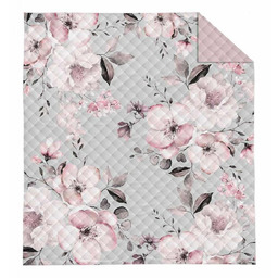 Detexpol Narzuta dekoracyjna 220x240 pudrowa różowa kwiaty K