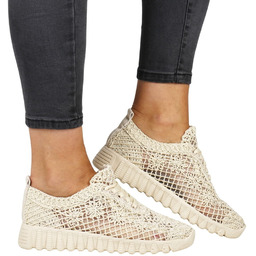 DAMSKIE PÓŁBUTY SPORTOWE NA PLATFORMIE KORONKOWE IFS 1982