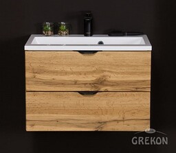 Szafka łazienkowa z umywalką wisząca dąb naturalny 60