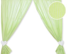 Bobono Zasłonki do pokoju dziecięcego- Wiszące serduszka paseczki