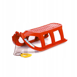 Duże solidne sanki 109cm czerwone , metalowe płozy