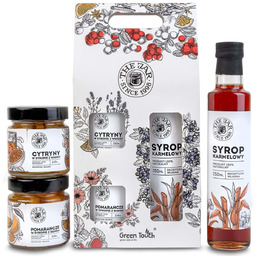 Zestaw prezentowy owoce w syropie i syrop karmelowy
