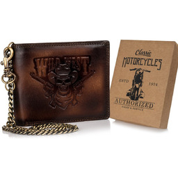 Poziomy Portfel Męski Ze Skóry Naturalnej Dla Motocyklisty