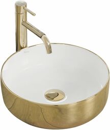 Rea Umywalka Ceramika Nablatowa SAMI GOLD/WHITE
