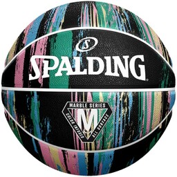Spalding Piłka do koszykówki Marble czarno-pastelowa 84405Z -
