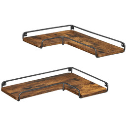 Elior Zestaw loftowy 2 ściennych półek rustykalny narożnych