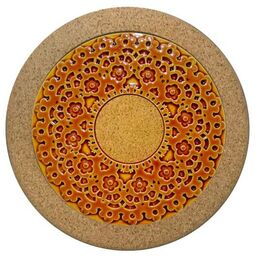 Korkowa podstawka z płytką ceramiczną okrągłą 19cm honey