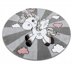 Dywan Dziecięcy Miękki koło 120 Jednorożec Unicorn Pony