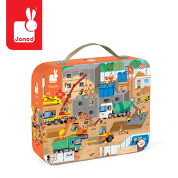 Puzzle w walizce Plac budowy 36 elementów Janod