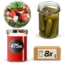 Słoiki na przetwory Befa 475ml 8szt fi 82