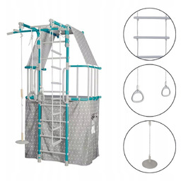 Plac zabaw drabinka gimnastyczna z domkiem Indigo Pastel