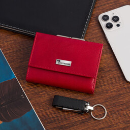 Portfel skórzany damski poziomy na bigiel RFiD skóra