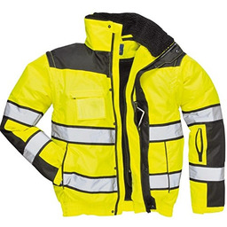 C466 - Klasyczna kurtka ostrzegawcza Bomber - żółty-czarny
