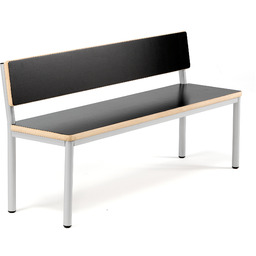 Ławka BURÅS, 1510x420 mm, czarny, srebrny