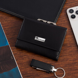 Portfel skórzany damski poziomy na bigiel RFiD skóra