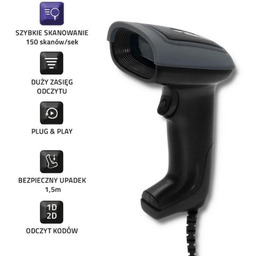 QOLTEC CZYTNIK KODÓW KRESKOWYCH 1D I 2D USB
