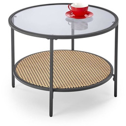 Stolik kawowy szklany dymiony / naturalny mat 60