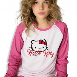 Piżama Fuksja Długi Rękaw HELLO KITTY *IMIĘ* Hello