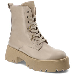 Karino Beżowe Botki Wygodne Obuwie Damskie