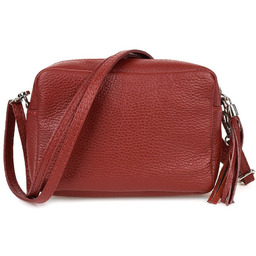 Listonoszka skórzana VERA PELLE C74 bordowa