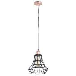 Druciana lampa kratka SOLIX czarny/miedź śr. 17,5cm