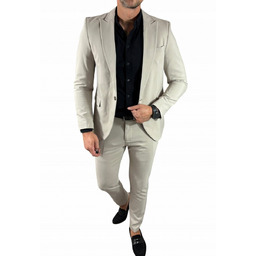 Garnitur męski dwuczęściowy komplet kolor beżowy DJG013 -