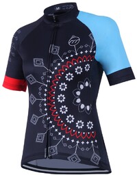 Koszulka rowerowa damska madani Folk Motif