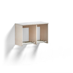 Półka ścienna EBBA, na obuwie, 2 sekcje, biały