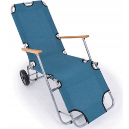 Leżak Na Kółkach Ogrodowy Plażowy Fotel Składany Tarasowy